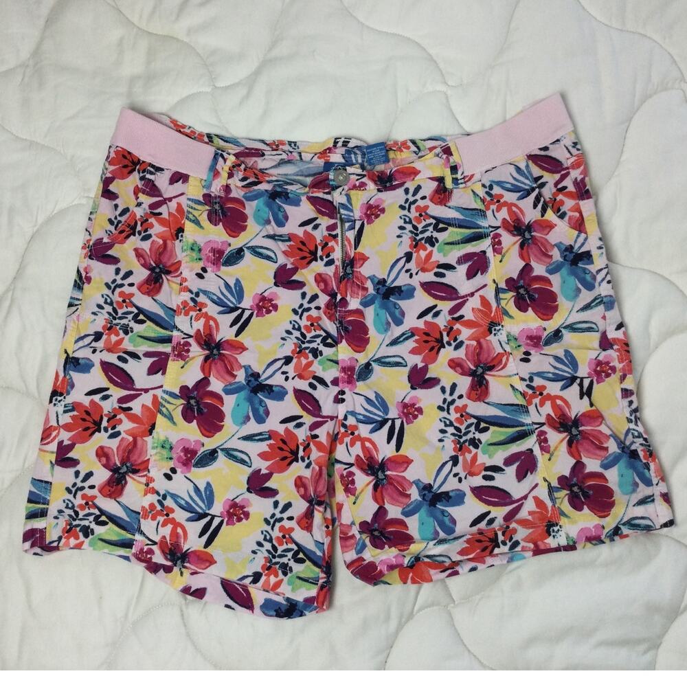 Fresh Shorts Fun Floral Print Womens Plus 20W
